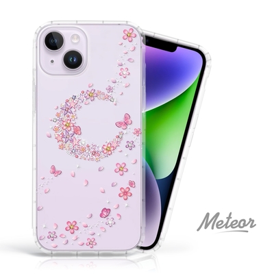 Meteor iPhone 14 Plus 6.7吋 奧地利水鑽殼 - 櫻月