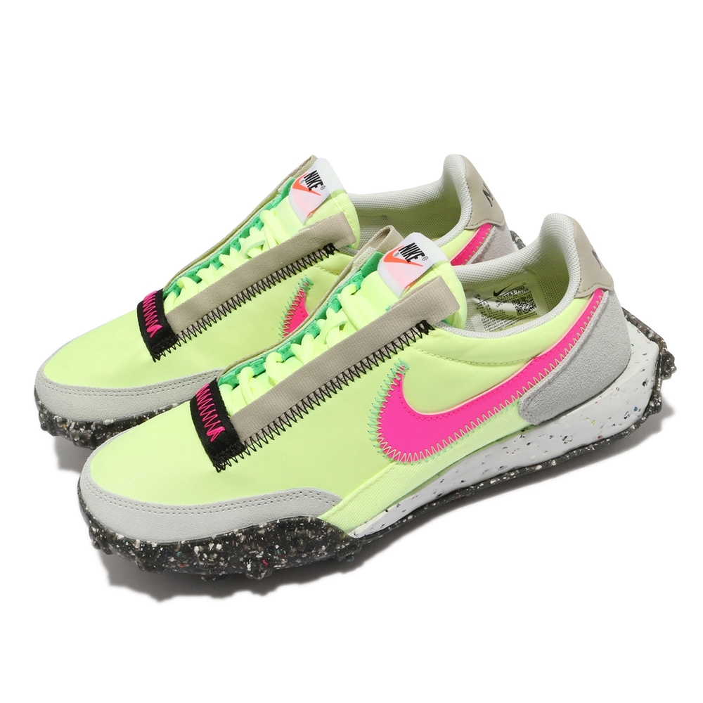Nike 休閒鞋 Waffle Racer Crater 女鞋 復古鞋款 舒適 簡約 球鞋 穿搭 黃 粉 綠 CT1983700