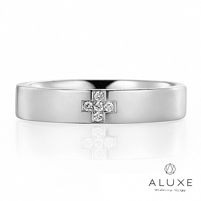 A-LUXE 亞立詩 真摯情愛 結婚戒 18K白金女戒