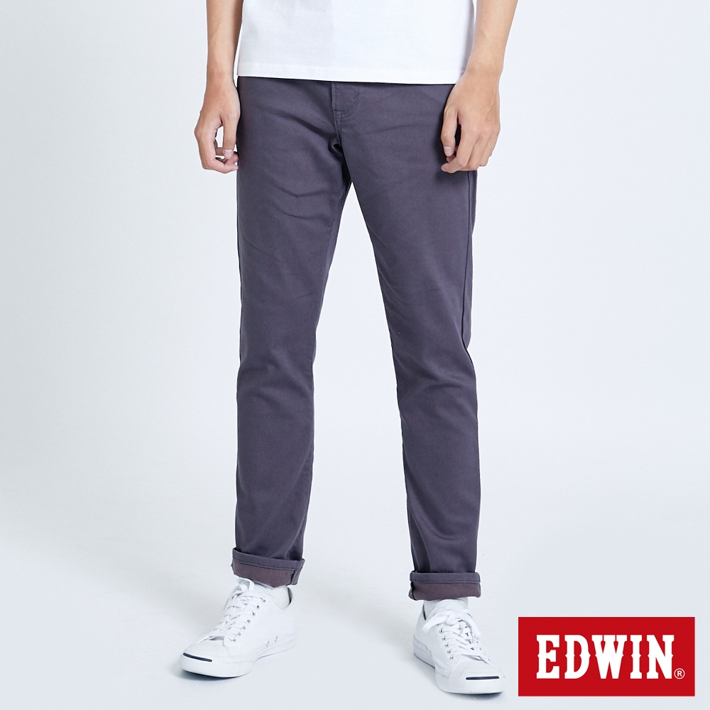 EDWIN EDGE 皮邊雙袋窄管褲-男-灰色 product image 1