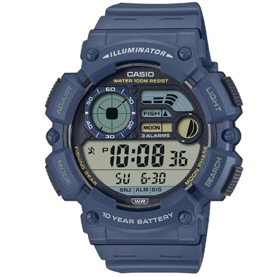 【CASIO】大膽風格的多功能數位休閒錶-藍(WS-1500WH-2A)