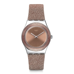 Swatch Irony 金屬系列手錶 ROSE SPARKLE 玫瑰色火花-33mm