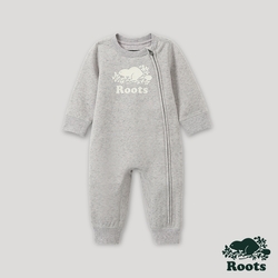 Roots嬰兒-活力閃爍系列 海狸LOGO連身褲-紫灰色