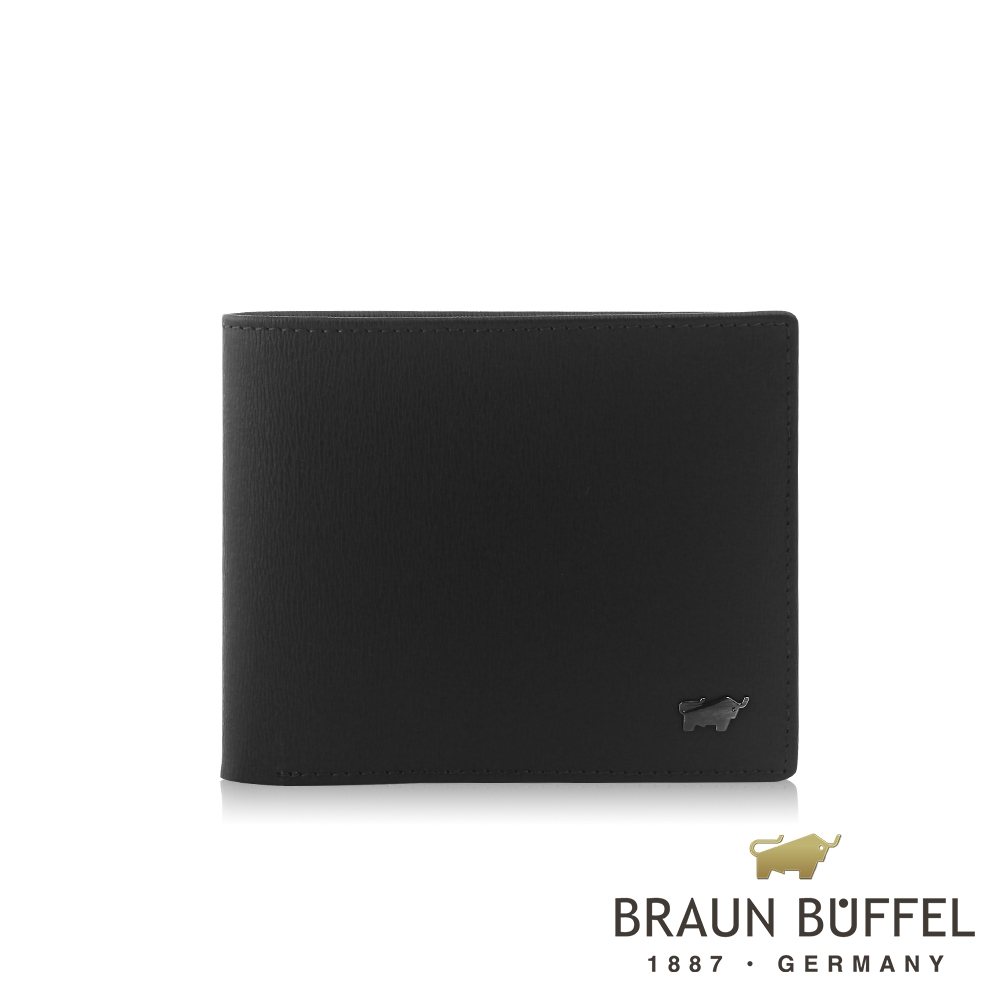 【BRAUN BUFFEL 德國小金牛】台灣總代理 默瑟-II 5卡透明窗皮夾 (網路限定)-黑色/BF384-316-BK