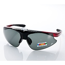 【Z-POLS】專業可掀設計 黑紅漸搭載抗UV400寶麗來偏光運動眼鏡