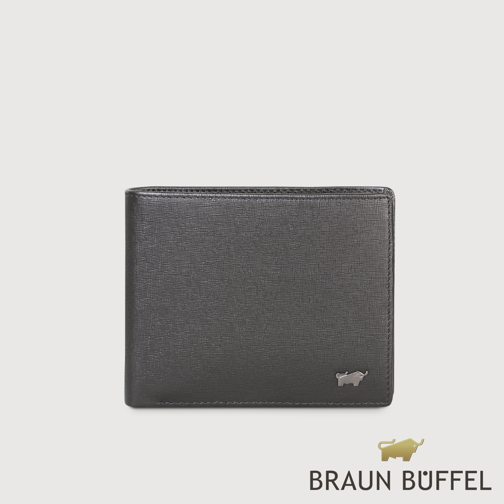 【BRAUN BUFFEL 德國小金牛】台灣總代理  瓦拉頓-TW 8卡男夾-黑色/BF537-313-BK