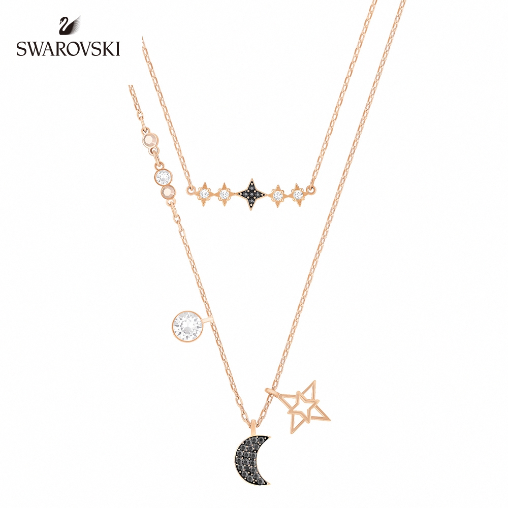 SWAROVSKI 施華洛世奇 Glowing Moon 迷人璇月水晶雙鏈組