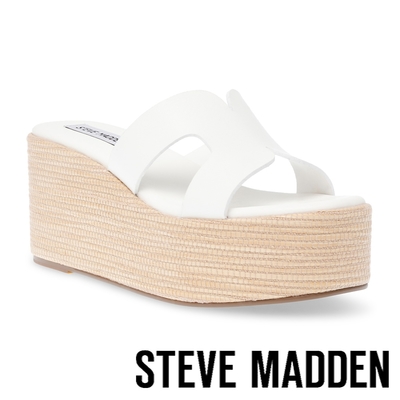 STEVE MADDEN-SUMMERSET H字超厚底拖鞋-白色