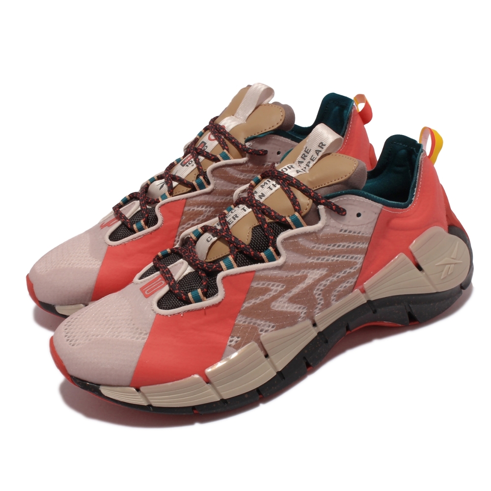 Reebok 慢跑鞋 Zig Devil Kinetica 男鞋 Jurassic Park 侏儸紀公園 奶茶紅色 GY8275