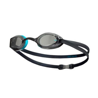 NIKE SWIM 兒童專業型泳鏡-抗UV 防霧 蛙鏡 游泳 戲水 NESSA181-007 黑藍綠
