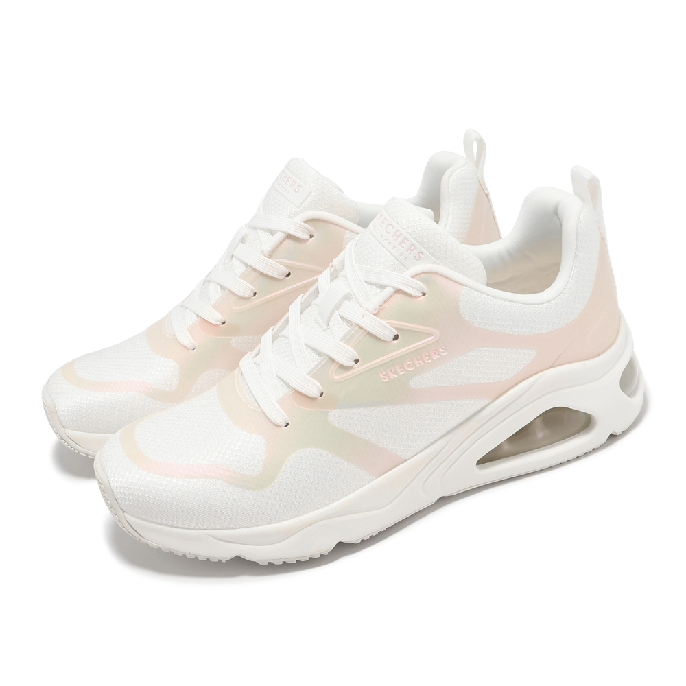 Skechers 休閒鞋 Tres-Air Uno-Shimmer N Glow 女鞋 白 氣墊 厚底 增高 177418WHT