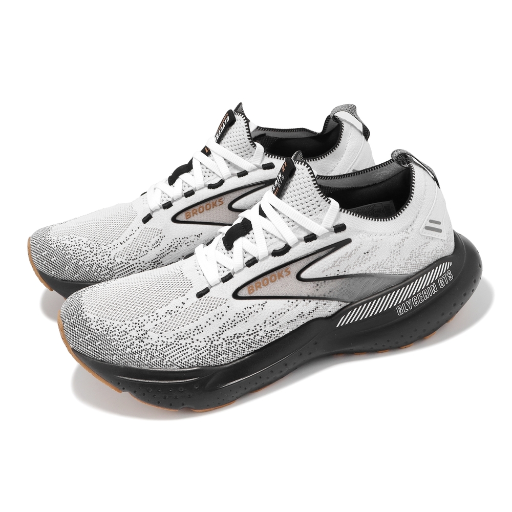 Brooks 慢跑鞋 Glycerin StealthFit GTS 21 男鞋 白 灰 支撐 甘油系列 中高階 1104221D135