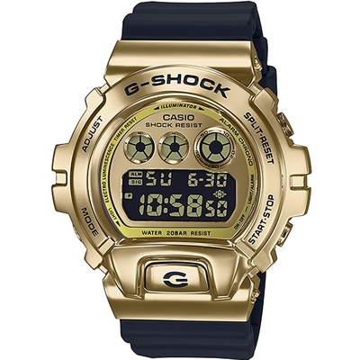 G-SHOCK 個性金屬三重指示器休閒錶-黑X金(GM-6900G-9)/49.7mm