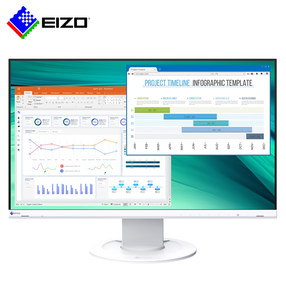 EIZO FlexScan EV2460 白色24型/低藍光低閃頻護眼/薄邊框| 24型螢幕