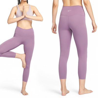 Nike 緊身褲Yoga Leggings 女款紫高腰速乾九分健身瑜珈DM7024-536, 緊身褲