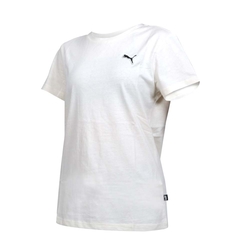 PUMA BETTER ESS 女基本系列織標短袖T恤-歐規 休閒 慢跑 上衣 純棉 67598699 米白黑