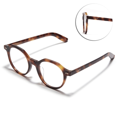 CARIN 切角圓框膠框光學眼鏡 NewJeans代言/琥珀棕#RAMS P C2