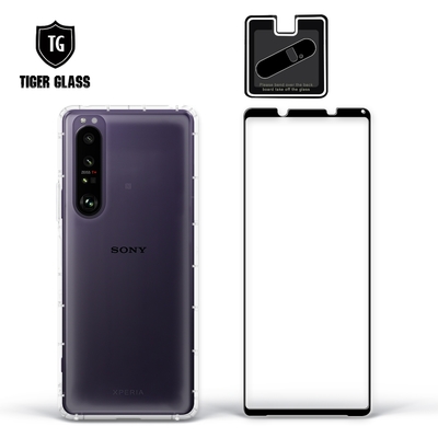 T.G SONY Xperia 1 III 手機保護超值3件組(透明空壓殼+鋼化膜+鏡頭貼)