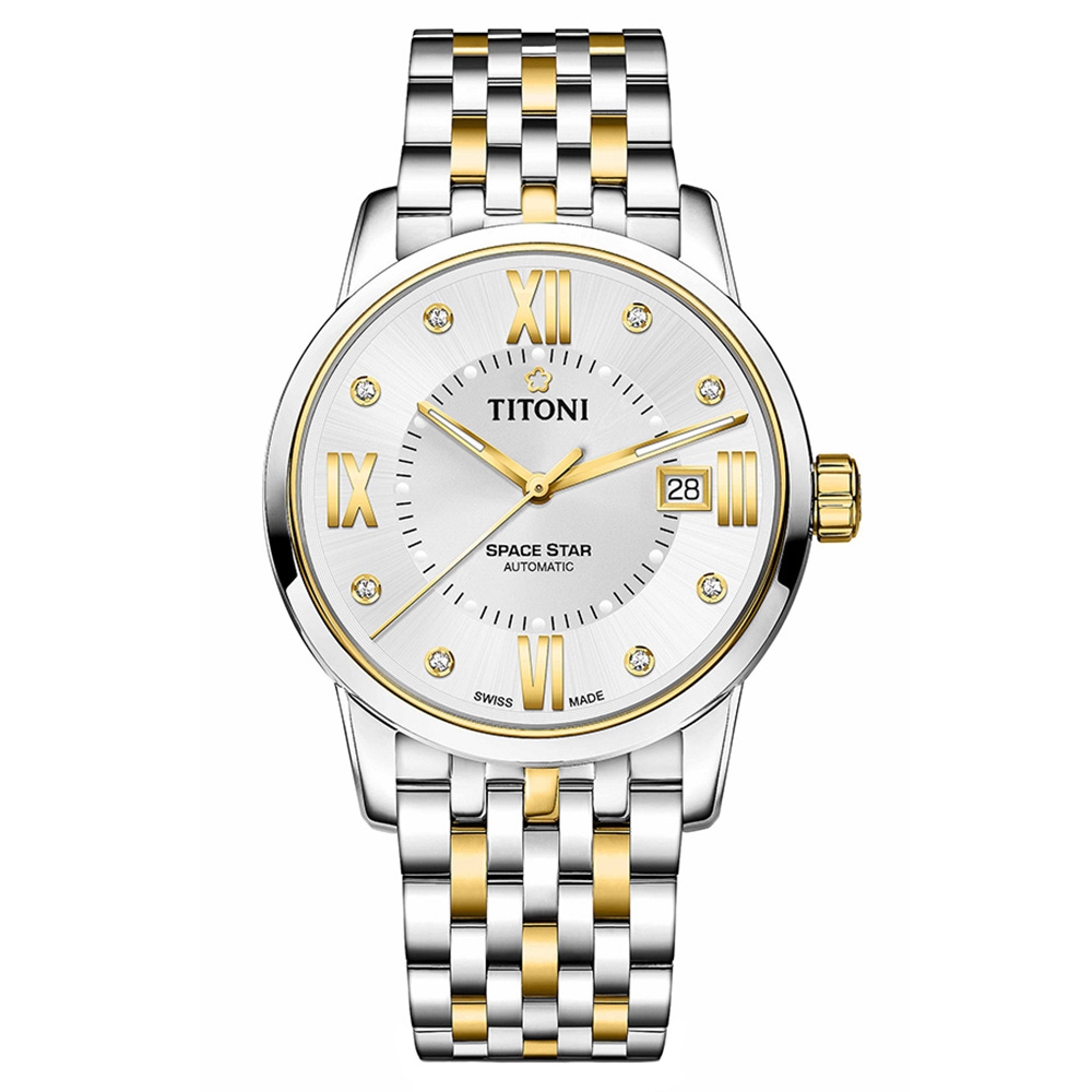 TITONI 梅花錶 天星系列 簡約羅馬機械腕錶 40mm / 83538SY-099