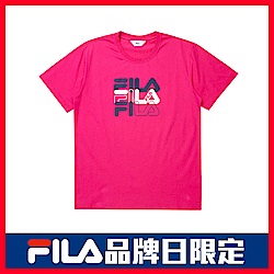 FILA 男短袖圓領T恤-桃粉 1TEU-1522-PC