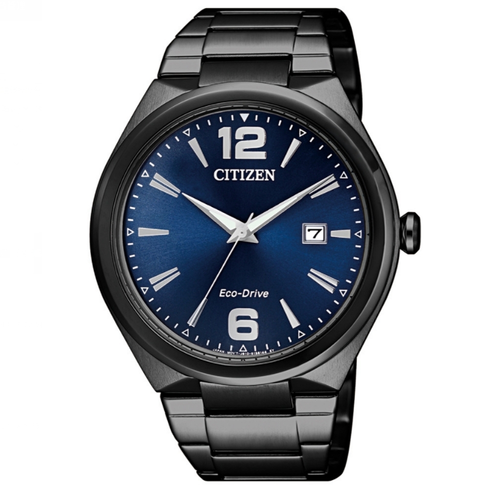 CITIZEN星辰 GENT'S系列 光動能經典時尚藍黑腕錶 41mm/AW1375-58L