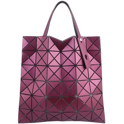 ISSEY MIYAKE 三宅一生 BAOBAO 紅金色皮質三角格6x6手提包