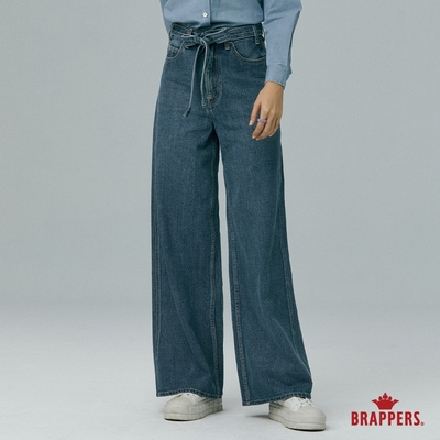 BRAPPERS 女款 Boy friend系列-高腰全棉寬褲-淺藍
