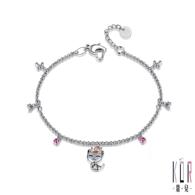 K OR蔻兒  My Queen鑽石/玫瑰K金/白鋼手鍊-B