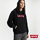 Levis 男款 寬鬆版重磅口袋帽T / 高密度膠印粉紅Logo / 400GSM厚棉 魚子黑 product thumbnail 1