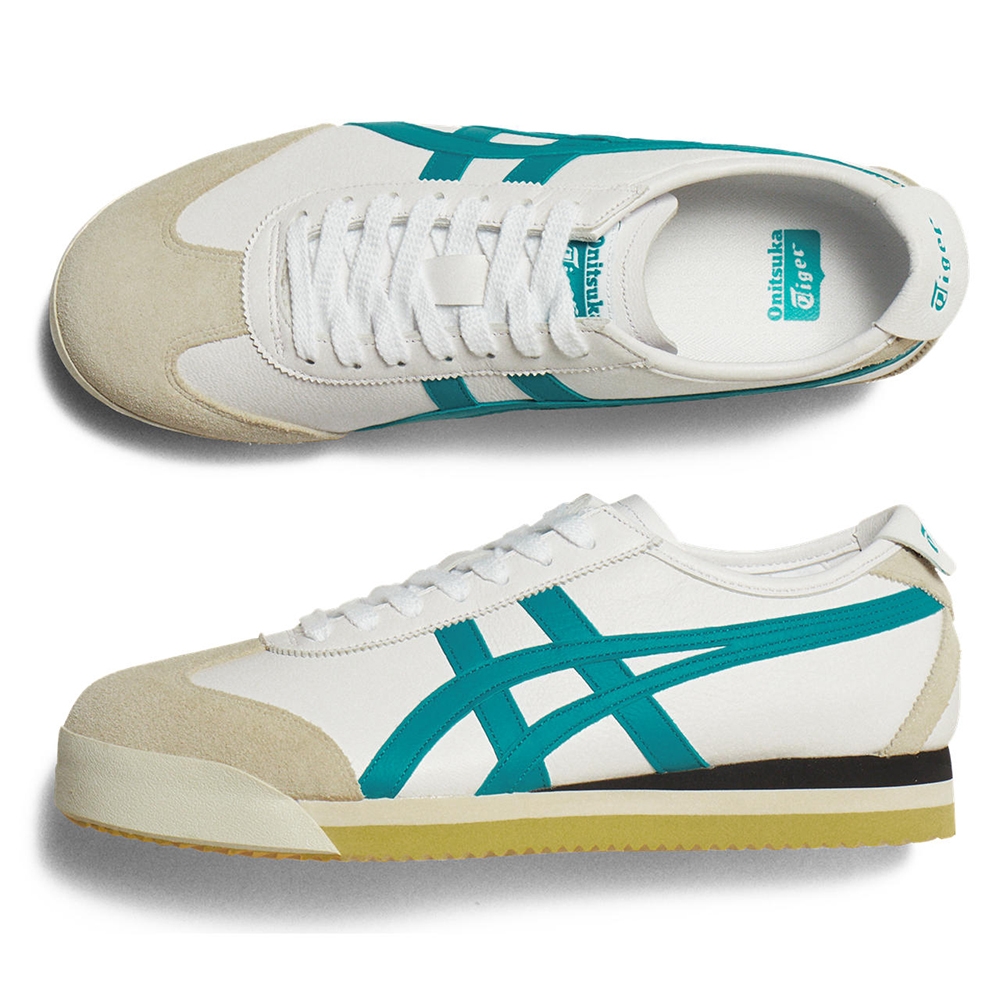 Onitsuka Tiger】鬼塚虎-藍綠色線條白底MEXICO 66 SD PF 休閒鞋