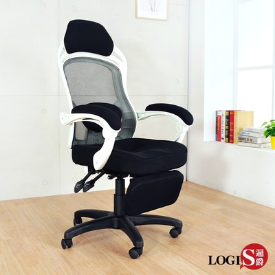 LOGIS邏爵-時尚白費南佐坐臥兩用辦公椅 電腦椅 主管椅 賽車椅 電競椅