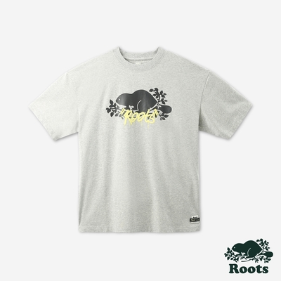 Roots 男裝- ROOTS GRAFFITI短袖T恤-灰色
