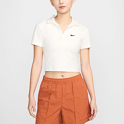 Nike AS W NSW ESSNTL SS POLO CRP TO [DV7885-133] 女 短袖 上衣 米白