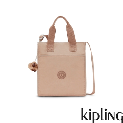 Kipling 溫柔淡雅奶茶色手提斜背托特包-INARA M