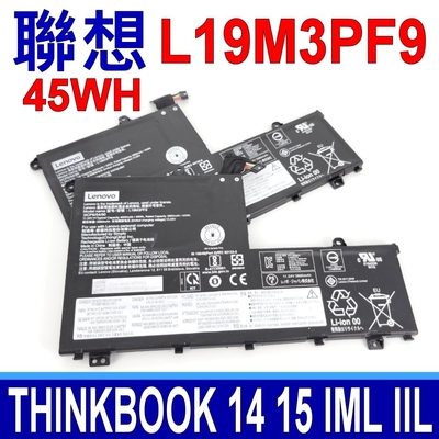 LENOVO 聯想 L19M3PF9 45Wh 電池 THINKBOOK 14-IIL 14-IML 15-IIL 15-IML L19C3PF1 L19C3PF9 L19D3PF0 L19D3PF1