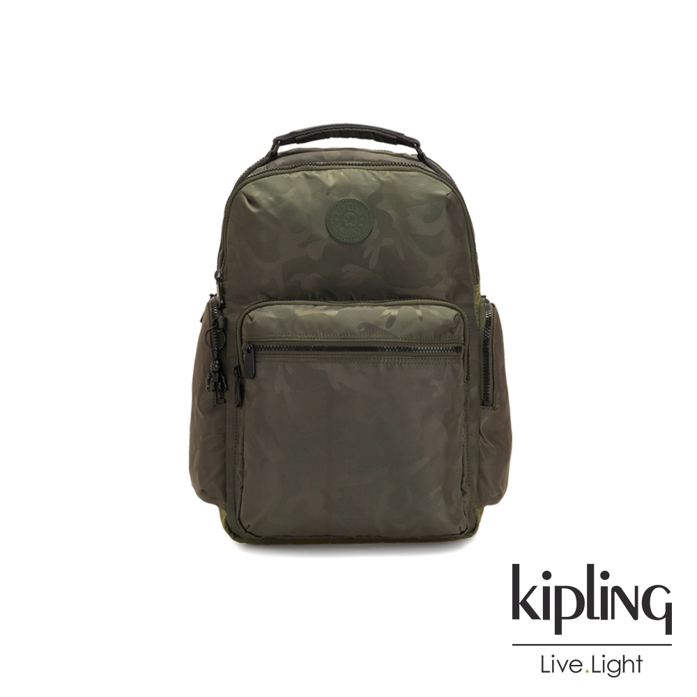 Kipling 迷彩緞灰大容量手提後背包-OSHO
