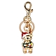 COACH 聖誕節限定款立體泰迪熊造型雙扣環鑰匙圈-金色 product thumbnail 1