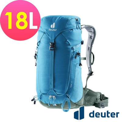 【deuter 德國】TRAIL 18L輕量拔熱透氣背包3440124藍/單日健行登山包/日常休閒旅遊包*