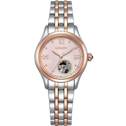 CITIZEN 星辰 玫瑰金機械腕錶-女錶(PR1044-87X)28.5mm