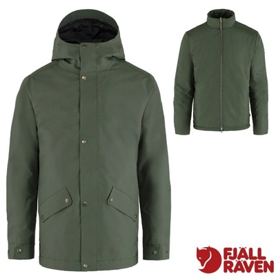 【Fjallraven 北極狐】男 Visby 3 in 1 Jacket 兩件式三合一保暖防水填充夾克_84130-662 深森綠