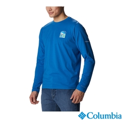 Columbia 哥倫比亞 男款 - Omni-Shade防曬50快排長袖印花上衣-藍色 UAE23400BL