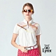 【Lynx Golf】女款吸濕排汗網眼材質半身曲線短袖立領POLO衫-白色 product thumbnail 1