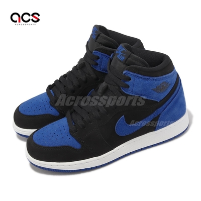 Nike Air Jordan 1 Retro High OG GS 大童 女鞋 黑 皇家藍 AJ1 麂皮 FD1437-042