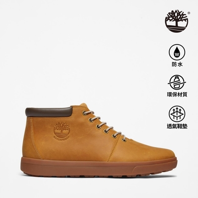 Timberland 男款小麥色皮革中筒防水休閒鞋|A2DSC231