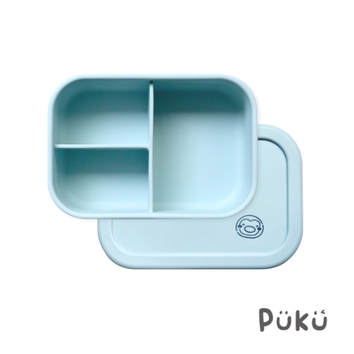 【PUKU藍色企鵝】午茶華夫格分隔矽膠餐盒-(三色)