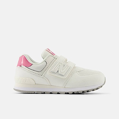 New Balance [PV5742BA] 中童 休閒鞋 經典 復古 W寬楦 NB 574 魔鬼氈 麂皮 米白 粉