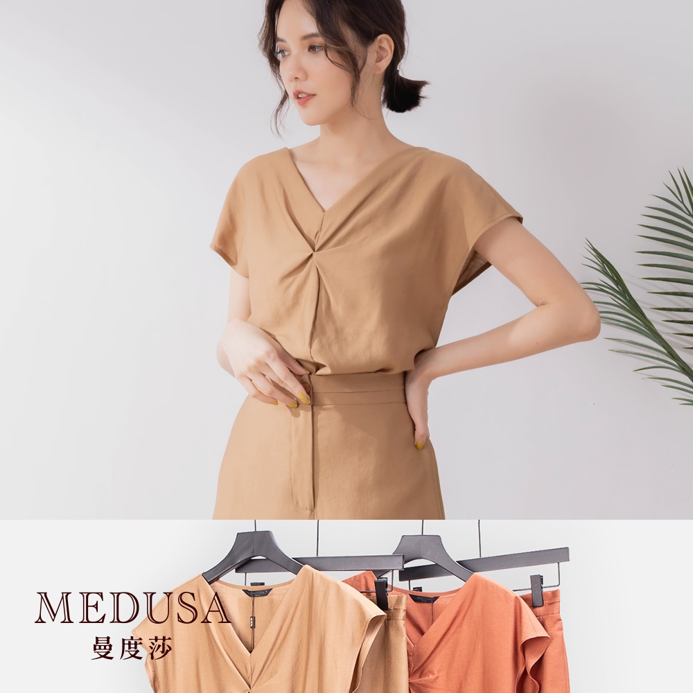 【MEDUSA 曼度莎】輕柔素雅扭結上衣 - 2色（M-XL）｜女裝 絲感上衣｜上班穿搭