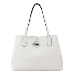 LONGCHAMP ROSEAU ESSENTIAL 竹節托特包(中/灰白)