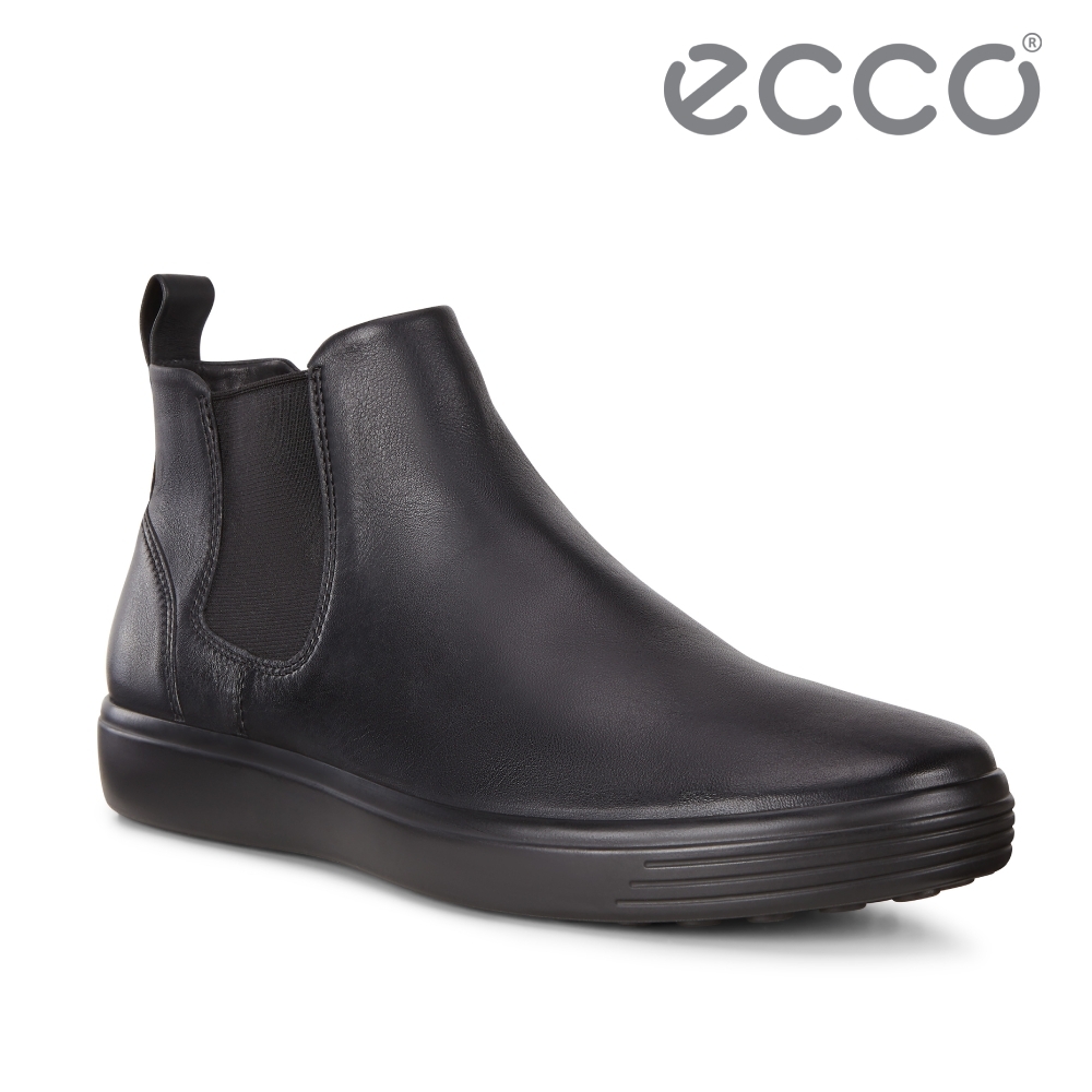 ECCO SOFT 7 M 英倫風格休閒短靴 男-黑