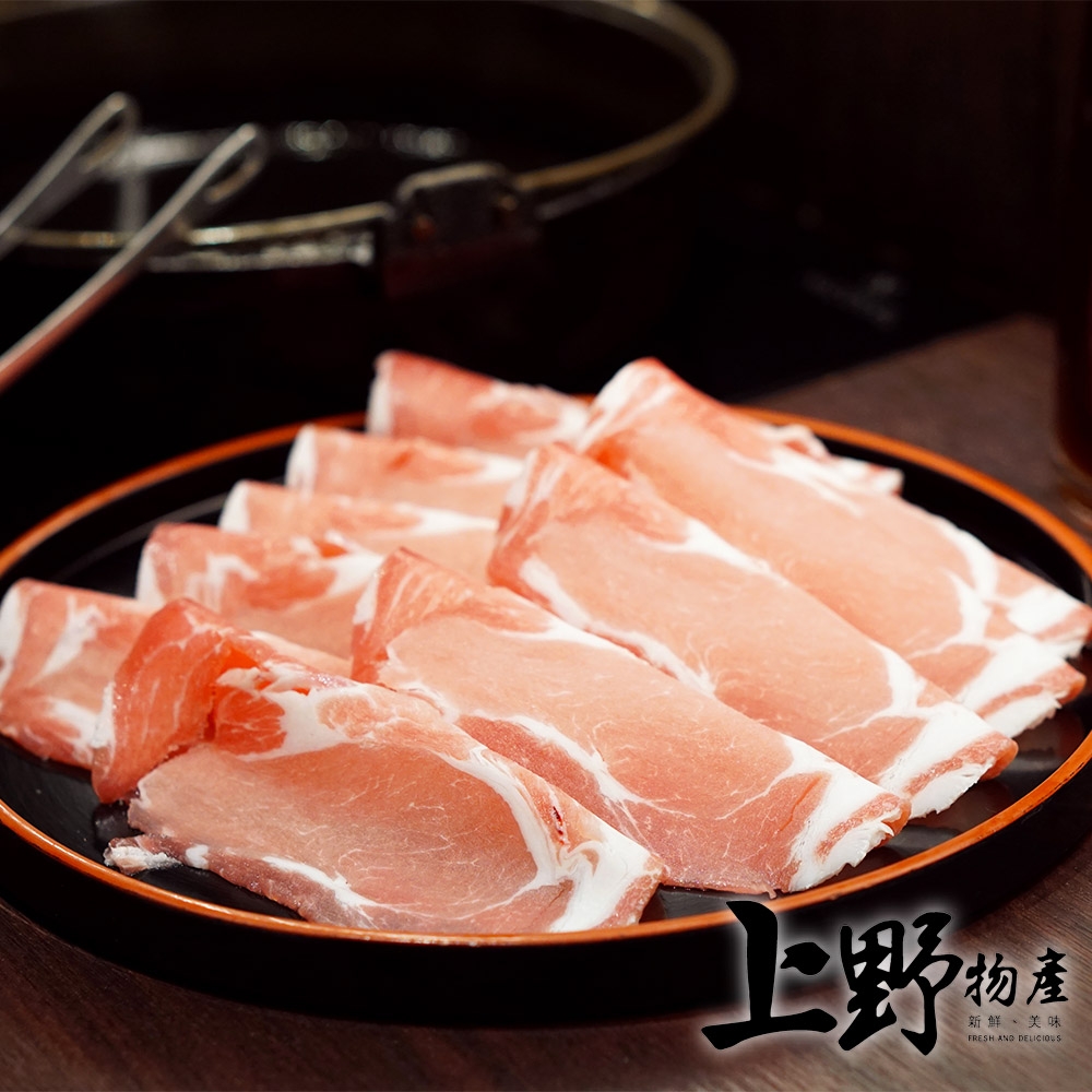 【上野物產】台灣產 原切火鍋豬肉片(1000g±10%/包) x6包